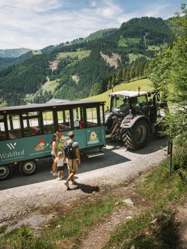 TUFFI Traktor auf dem Weg zur Alm