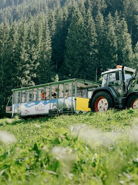 TUFFI Traktor auf dem Weg zur Alm