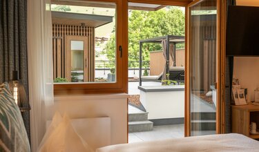 Blick auf Private Spa aus dem Zimmer
